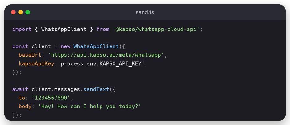 Ejemplo de envío con SDK